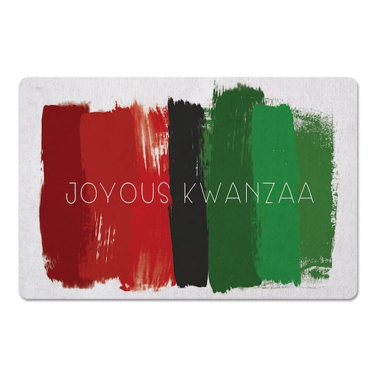 Joyous Kwanzaa Brush Strokes Floor Mat